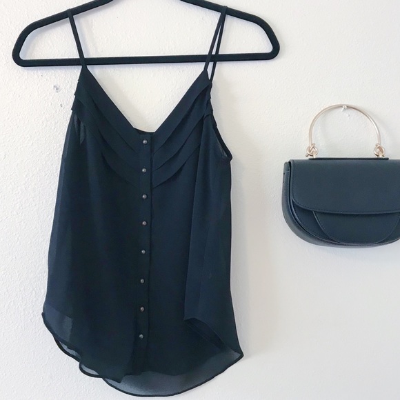 Black Pleated Detail Blouse - Picture 3 of 3